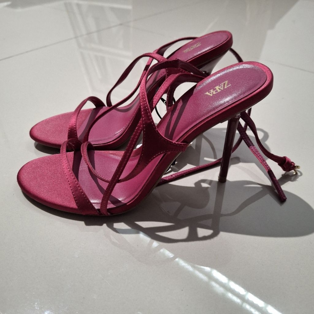 ZARA SEPATU HIGH HEELS STILETTO PINK BARU ASLI ORIGINAL