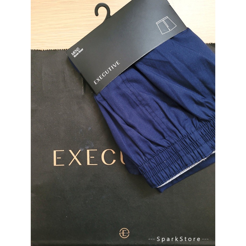 [NEW][BARU] The Executive Celana Boxer Katun Rajut Biru Navy Gelap Polos