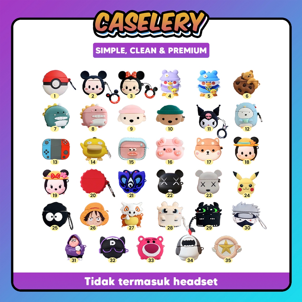 [C] Case Airpods Pro 6 / Robot Flybuds T10 / Lenv HT38 / J6 Soft Case Karakter Luffy