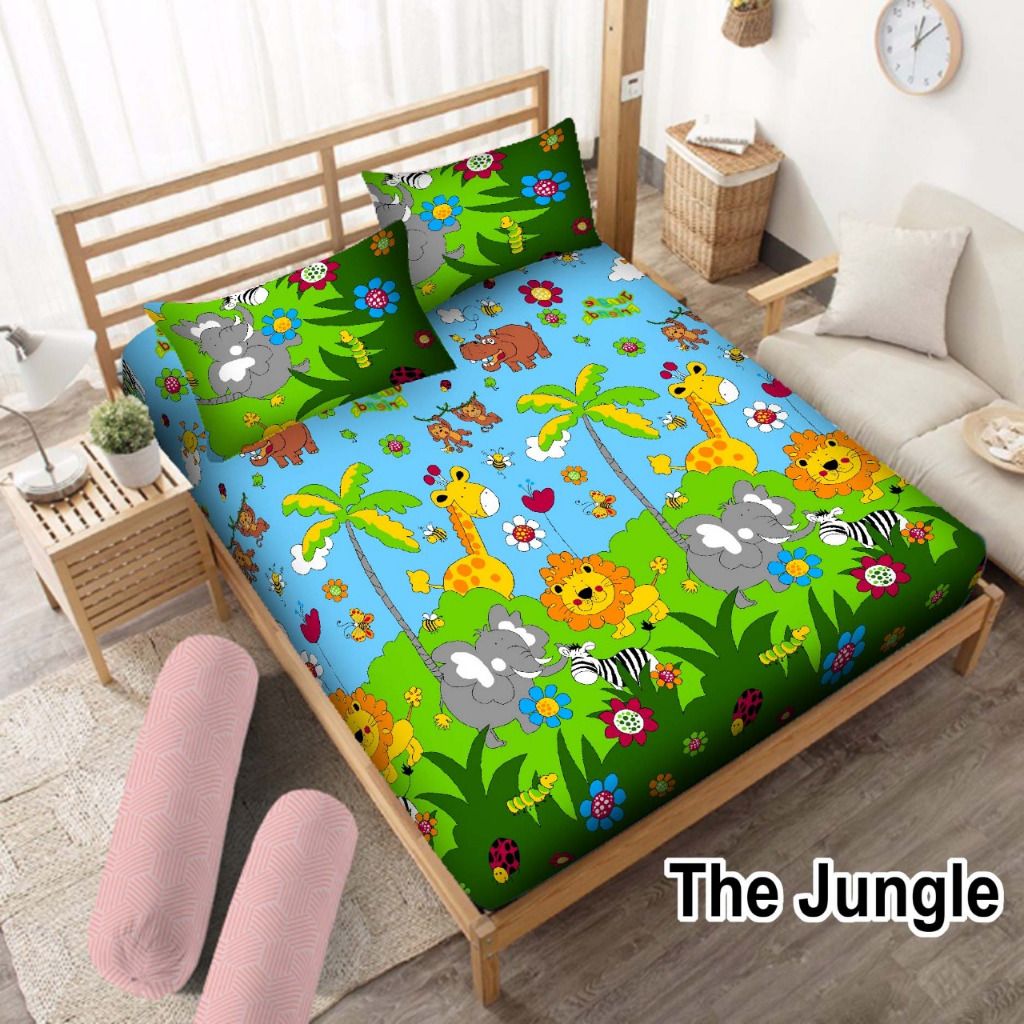 Sprei Set 180X200 Bantal 4 Guling 2 Motif Karakter Lengkap Variasi Bahan Premium Halus Adem Lembut