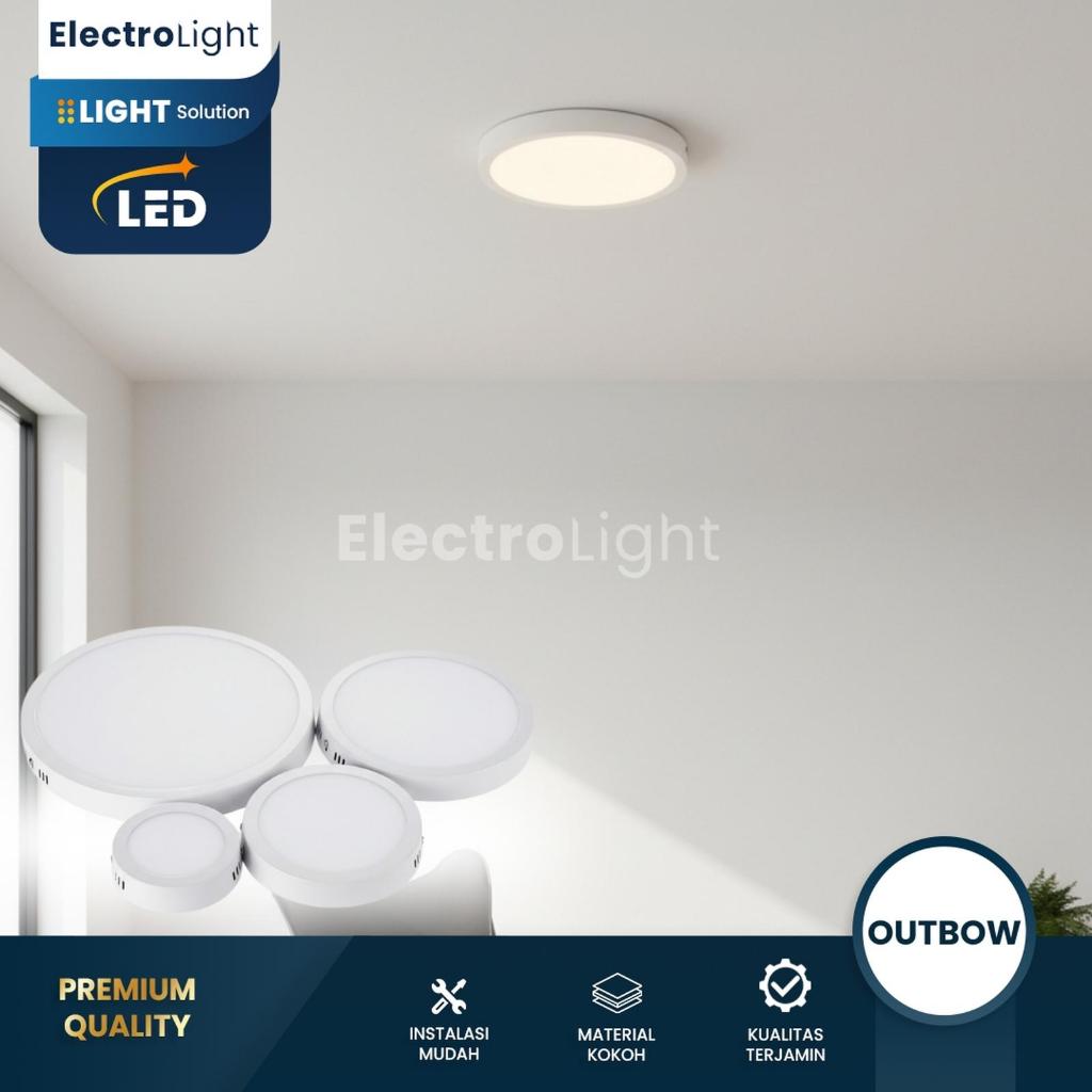 Downlight LED bulat outbow putih 220v terang penerangan ruangan minimalis simple aluminium