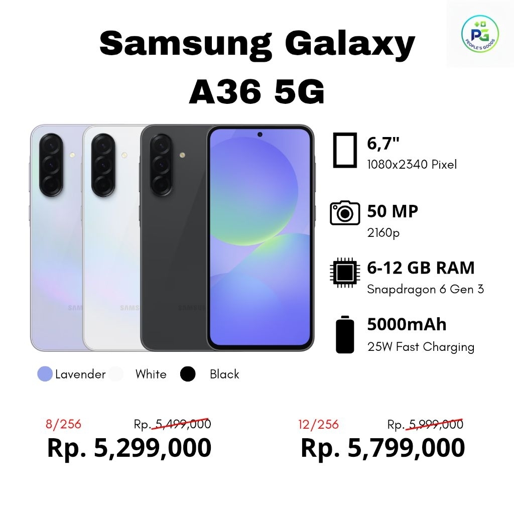 HP BARU SAMSUNG GALAXY A36 5G GARANSI RESMI SEIN