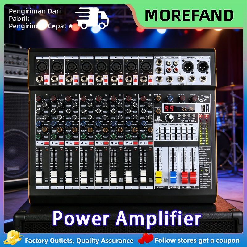 MOREfand PC8/PC6 Mixer Amplifier 650W | Koneksi Nirkabel Bluetooth 5.0 | Efek Digital DSP 99 Jenis |