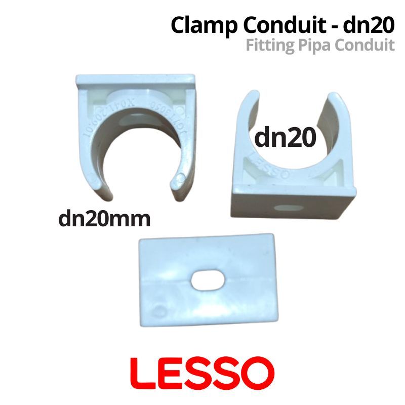 Klem Pipa Conduit Lesso Clamp dn20mm Fitting Conduit Putih