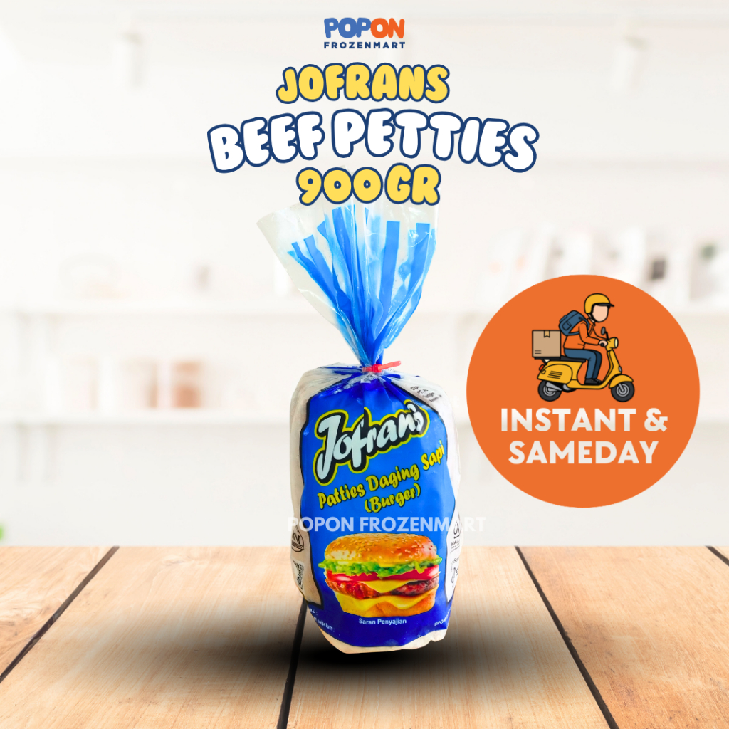 Jofrans Beef Patties 900Gr Isi 15 pcs | Patty Burger Sapi Juicy Menu Cepat Saji | Instan & Sameday