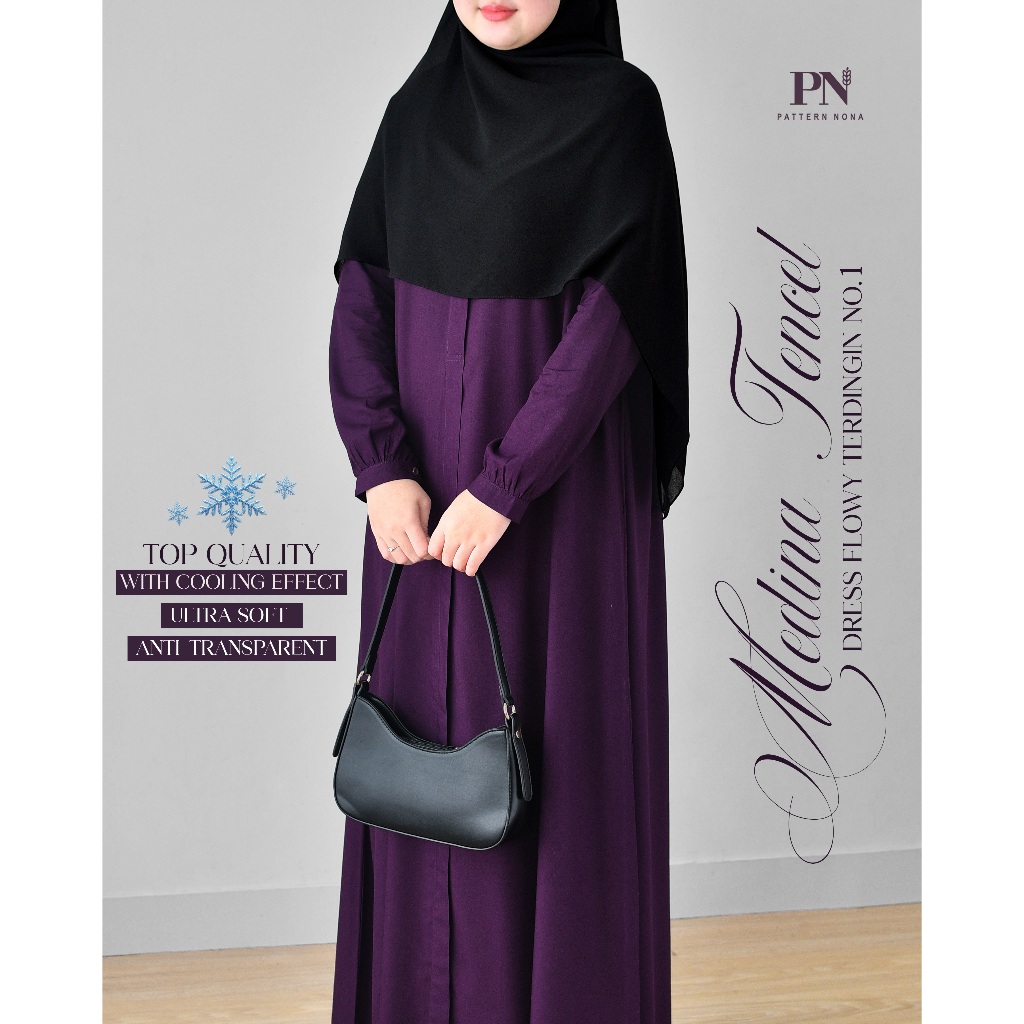 Pattern Nona Dress Medina Deep Plum Gamis Tencel Viscose | Exclussive Plain Series