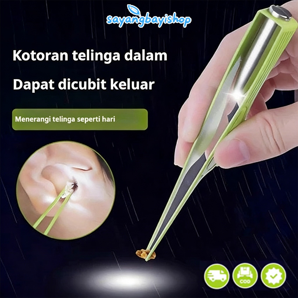 Alat pembersih telinga bercahaya, penjepit telinga, artefak pembersih telinga anak-anak, alat pember