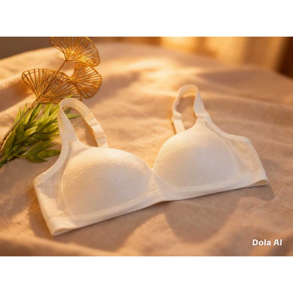Playtex Bra Wanita Wireless Tanpa Kawat Seamless Nyaman Putih Nude 36C 36D 38D - TKS