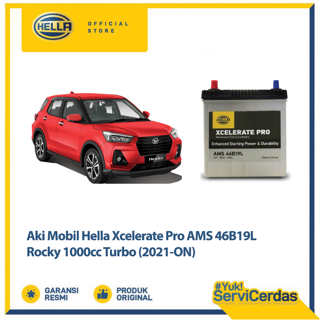 Aki Mobil Hella Daihatus Rocky 1000cc Turbo (2021-now) XCELERATE PRO AMS NS40ZL - Aki Mobil Kering