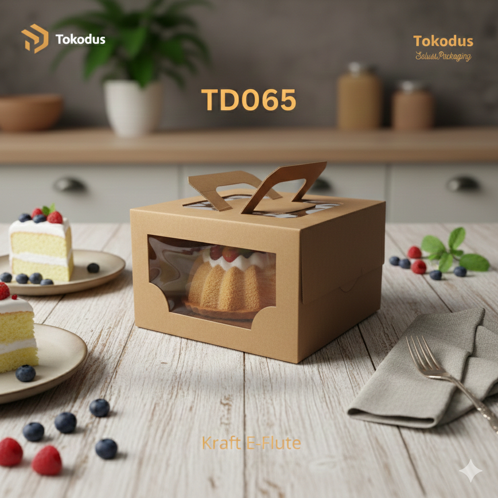 Box Kue Bolu Mika Jinjing | Box Kue Mika Handle | Dus Bolu | Dus Kue uk 26 x 26 x 15 cm - Tokodus Ci