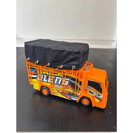 Mainan Anak Miniatur Truk Brimob Polisi / Truk Terpal Basuri (ukuran kecil) - lampu + musik