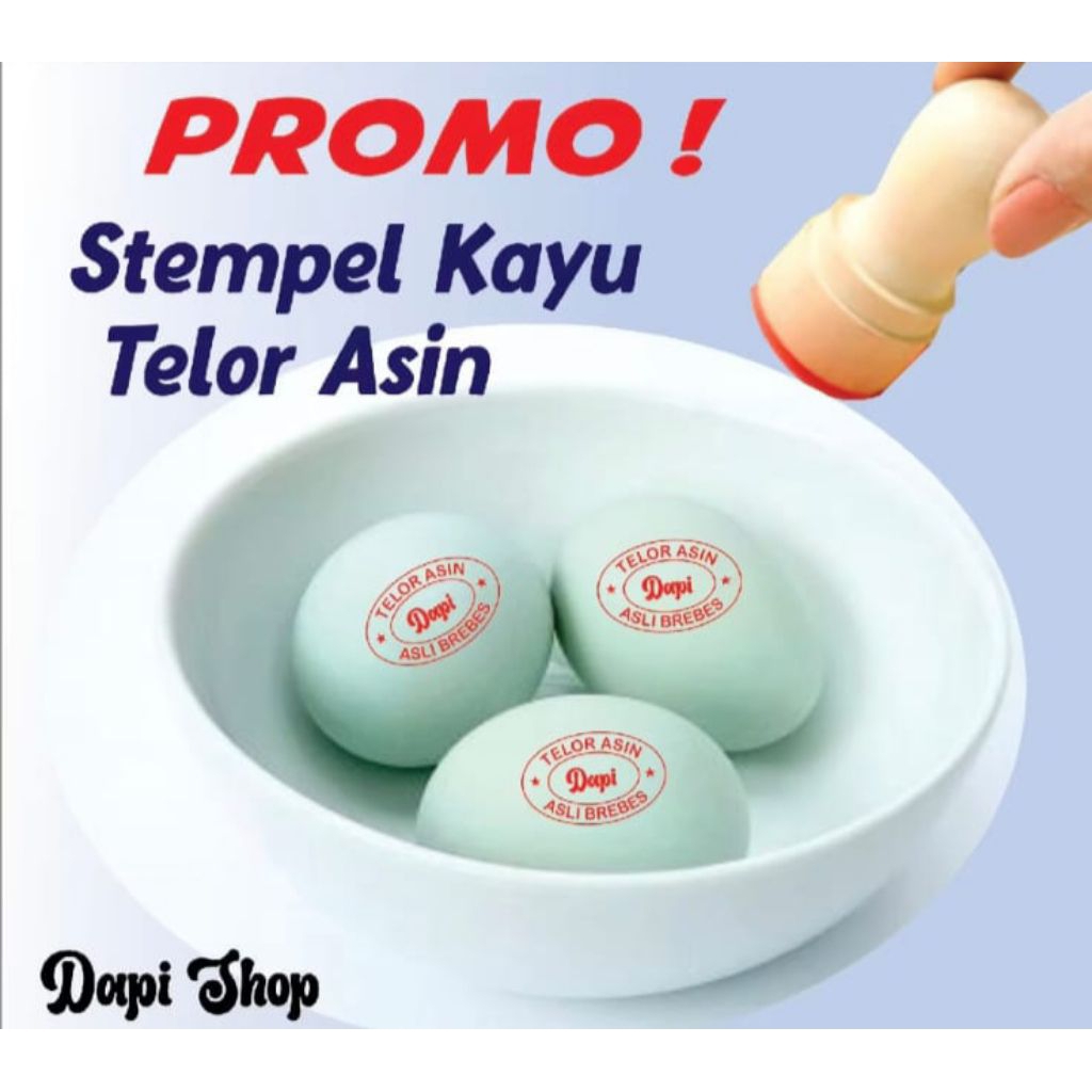 STEMPEL KAYU MINI KECIL TELUR ASIN CUSTOM FREE DESAIN MURAH STEMPEL PAD CAP
