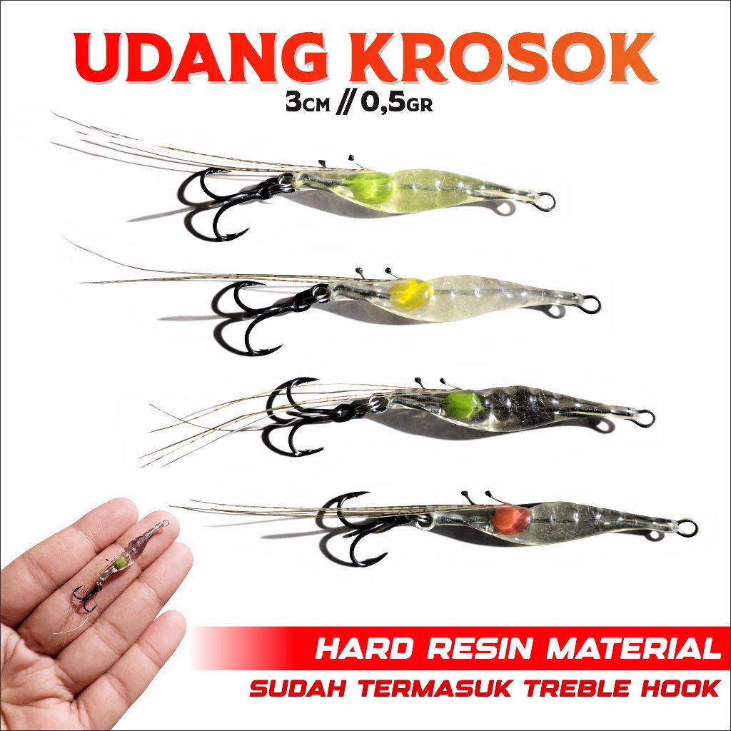 UDANG KROSOK - UMPAN CASTING HAMPILI . MAHSEER . BABY GT // 3CM-0,5GR // HARD RESIN // STREAM FISHIN