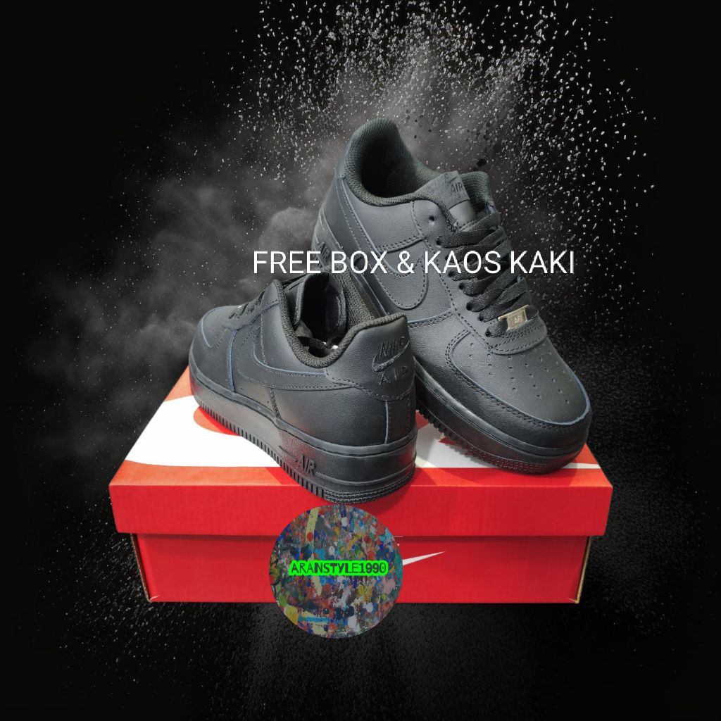 sepatu sneakers hitam pria berkualitas tinggi