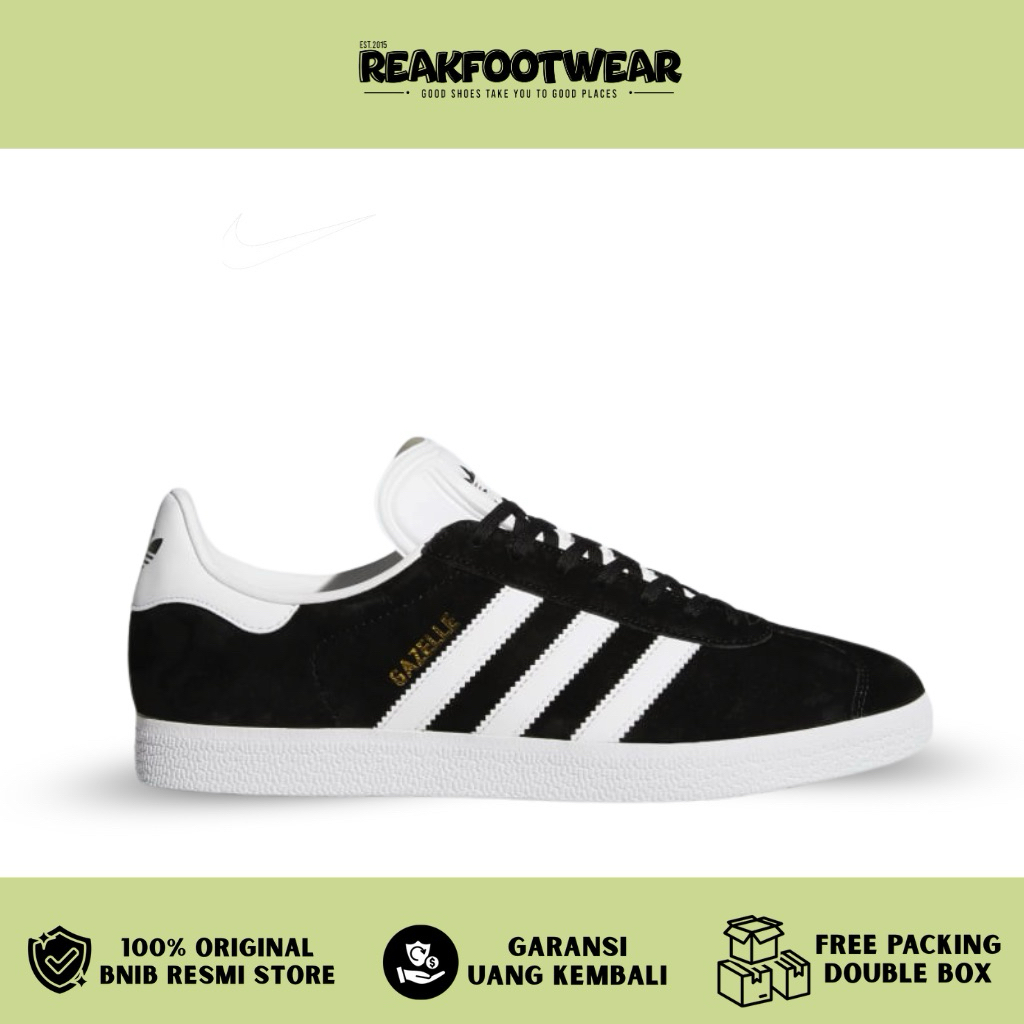 Adidas Gazelle Core Black Cloud White Gold - BB5476