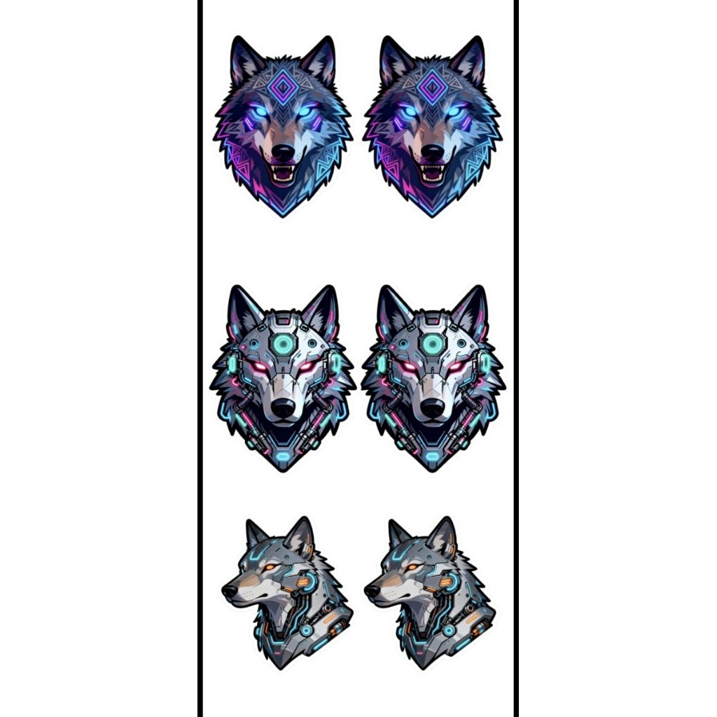 STIKER SERIGALA/ 6pcs campuran