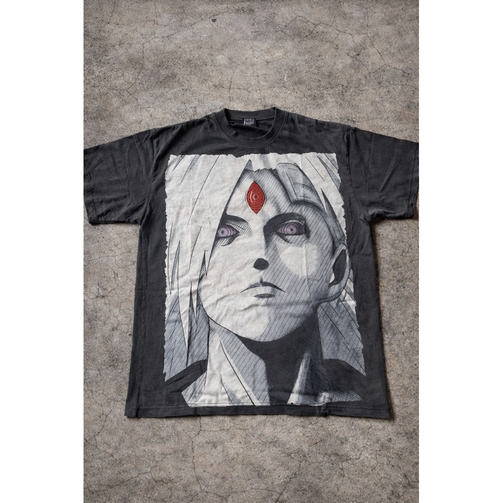 Kaos Baju Anime Naruto Madara Uchiha Bootleg Retro Vintage Oversize Black Faded Colour | Madara Uchi