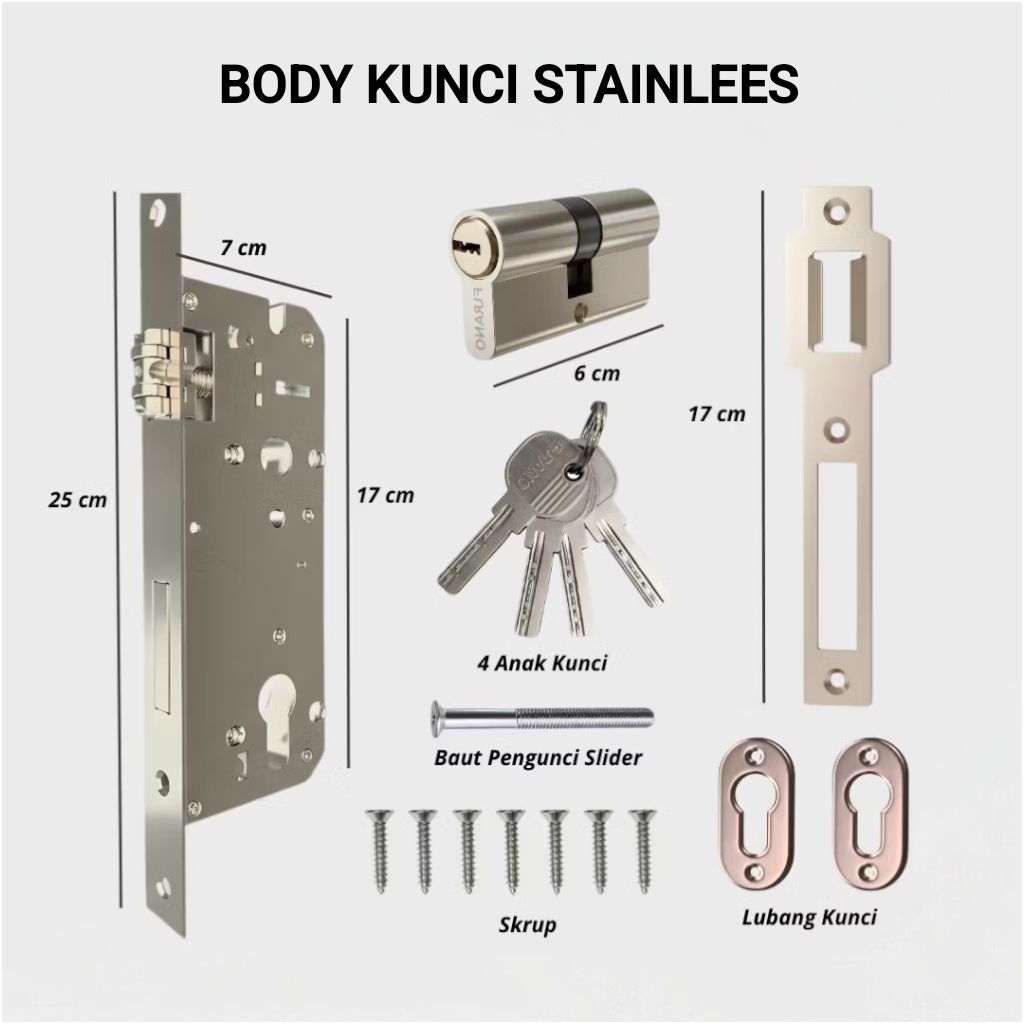 Body Kunci Pelor Kunci Pintu Kupu Tarung Slot Kunci Pintu Rumah Stainlees
