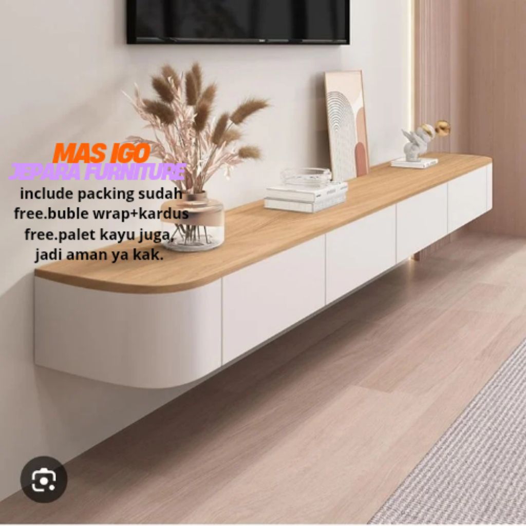 Meja tv gantung minimalis/Meja tv modern/meja tv aesthetic/Kabinet meja tv gantung