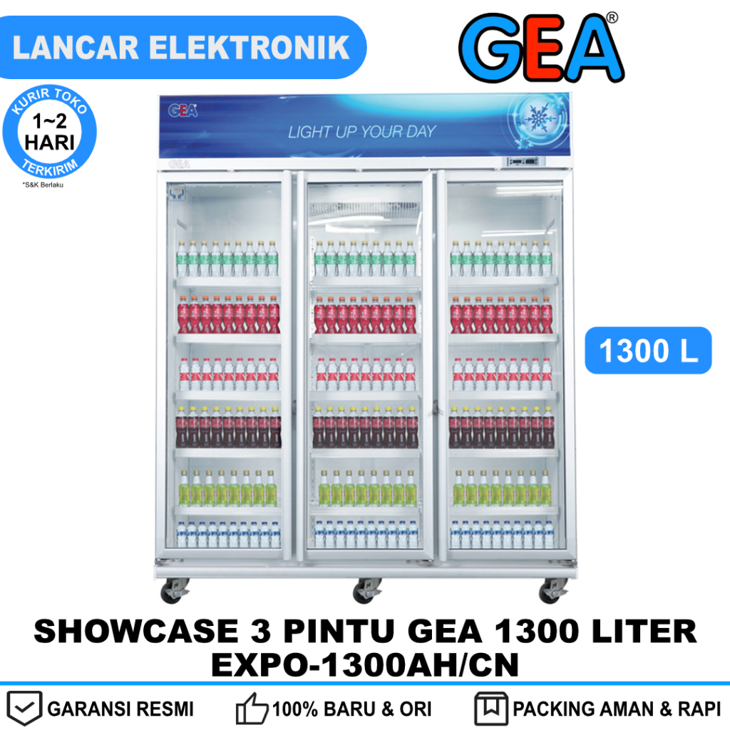 Showcase GEA 3 Pintu 1300 Liter 15 Rak EXPO-1300 EXPO-1300AH/CN