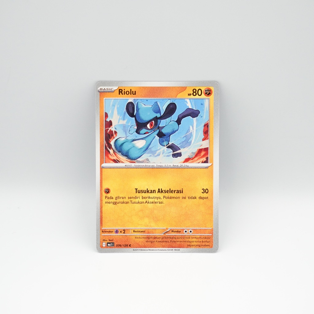 Kartu Pokemon Indonesia Riolu MA1 076/126 - C Original Evolusi Mega TCG