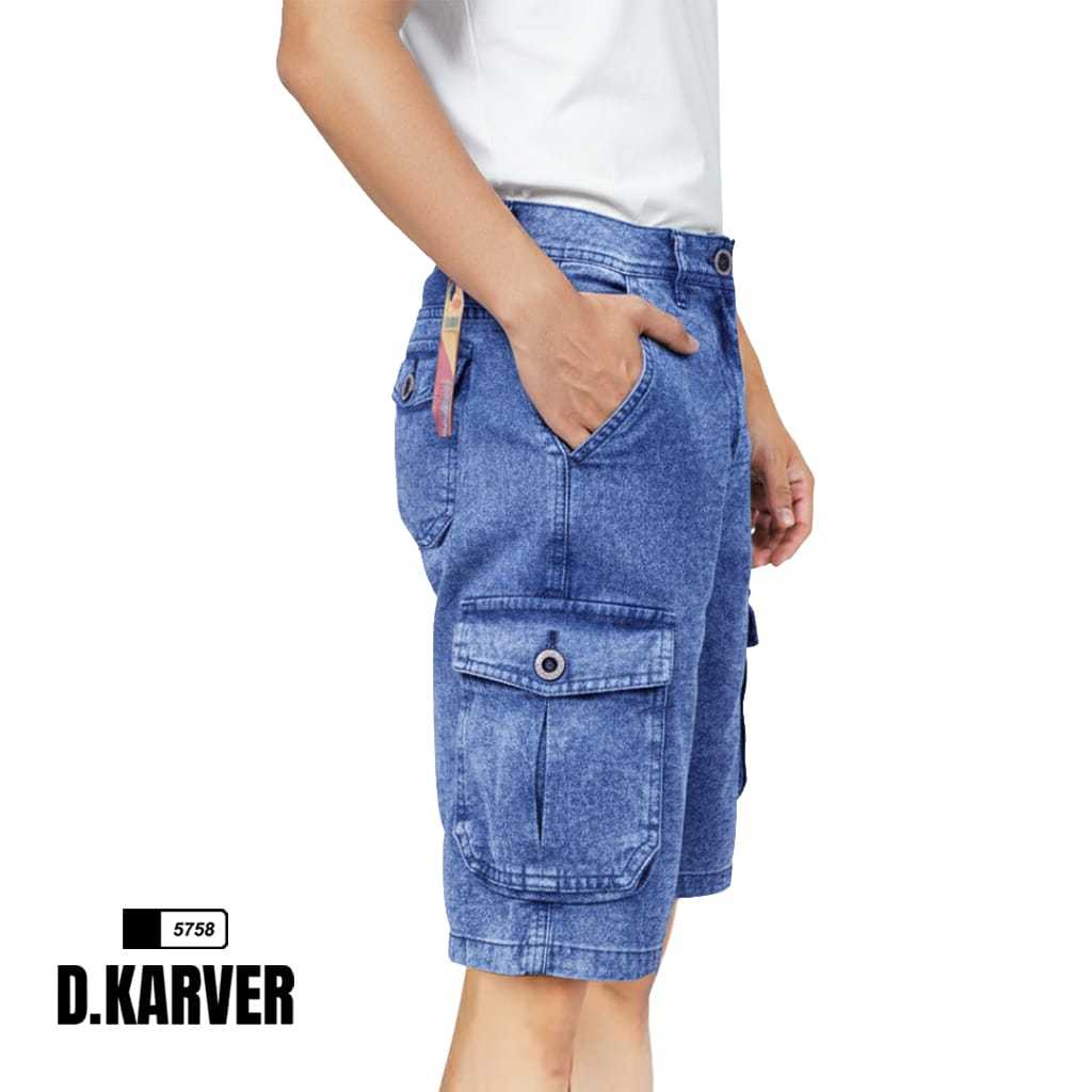 Celana Jeans Pendek Cargo Pdl Boardshort Premium Washing Snow Basic Denim