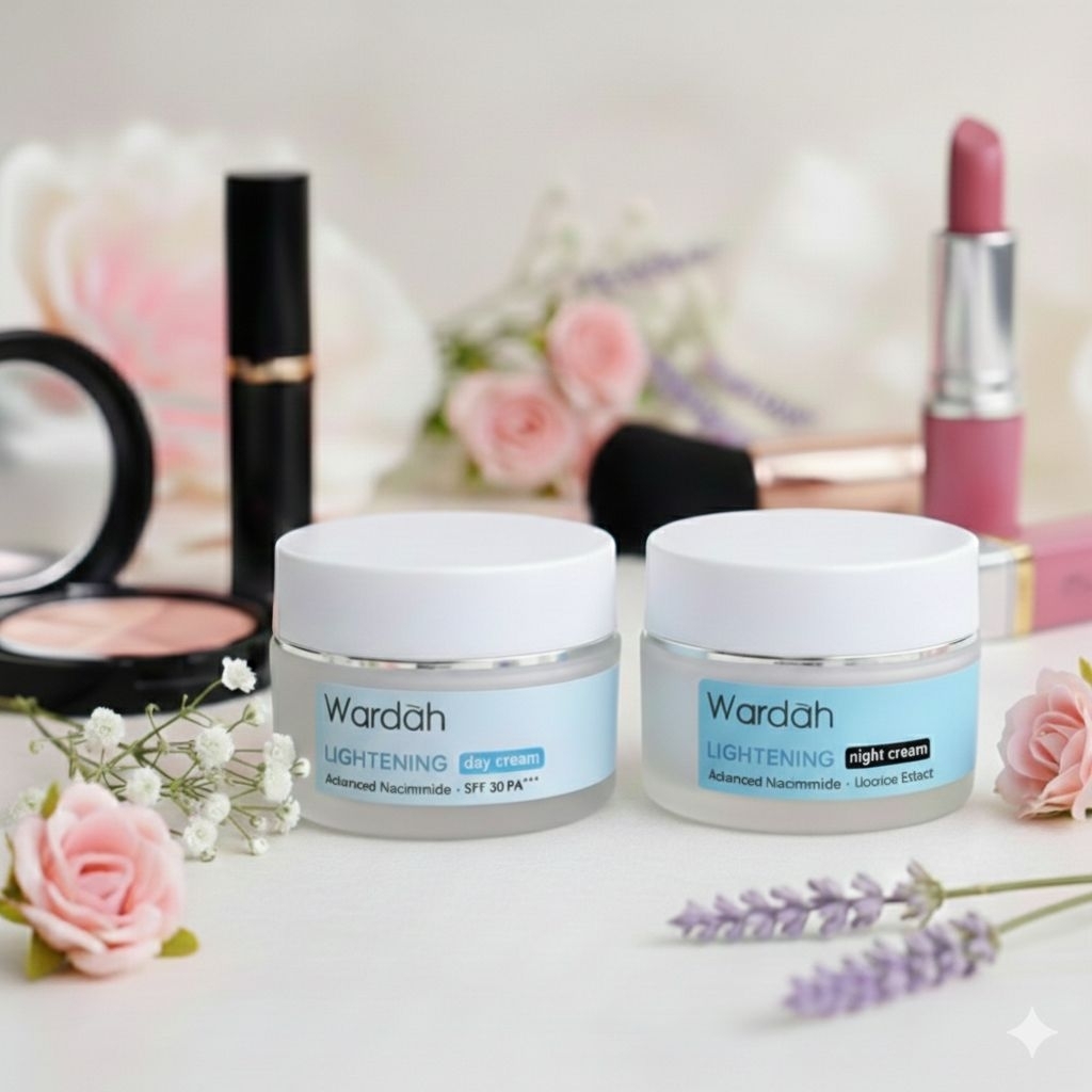 paket promo wardah lightening day & night cream krim siang dan malam