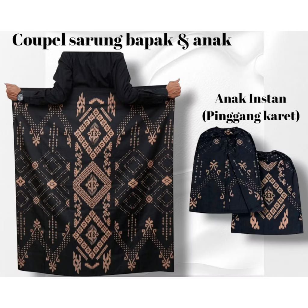 Sarung Batik Bapak dan Anak/sarung instan anak/sarung batik dewasa/sarung instan anak motif sarwon h