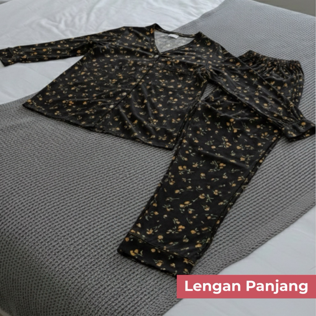 Baju Tidur Wanita Premium Setelan Piyama Adem Lembut – Piyama Lengan Panjang – Piyama Motif Kekinian