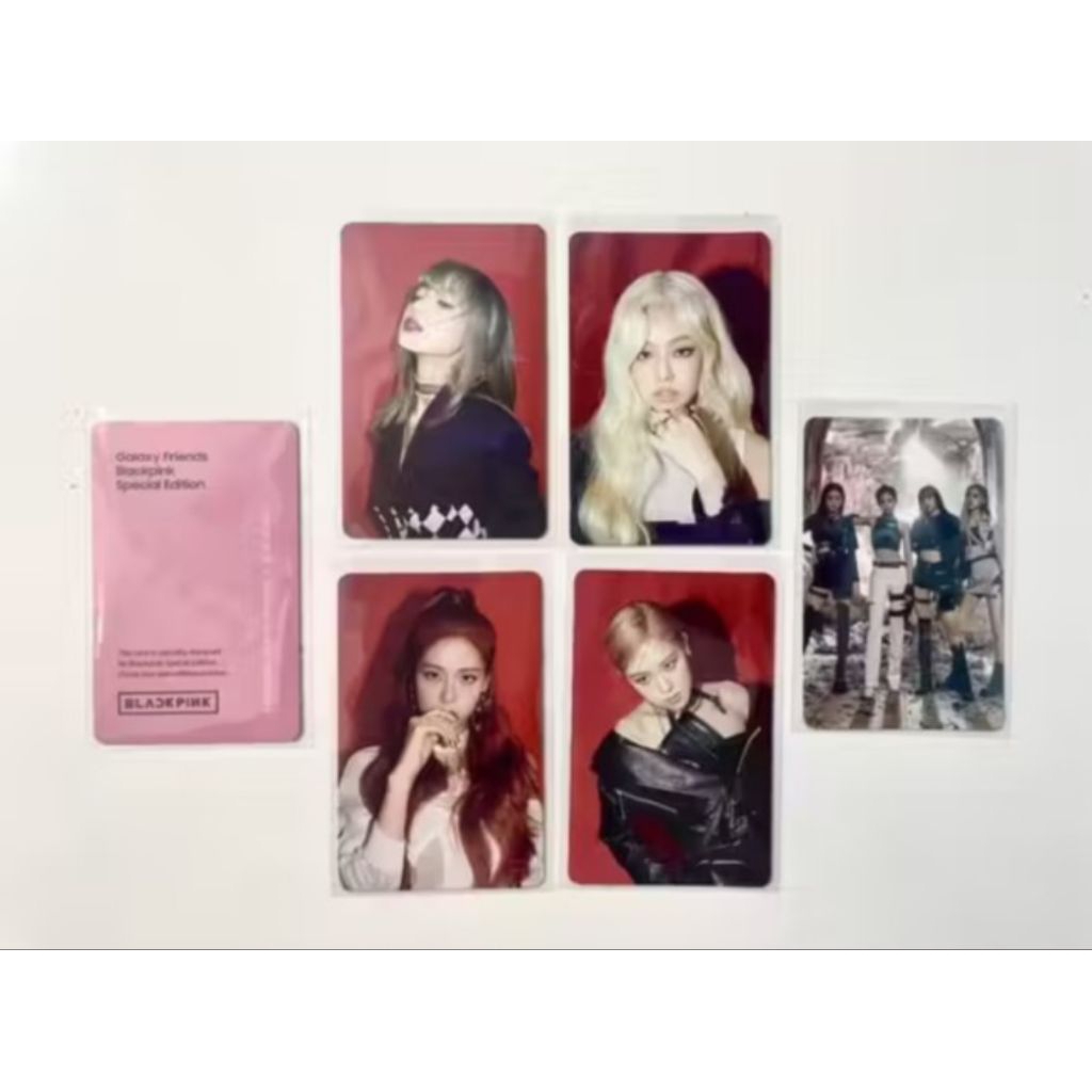 (OFFICIAL) PHOTOCARD SAMSUNG GALAXY FRIENDS X BLACKPINK A80 PHOTOS SET RED
