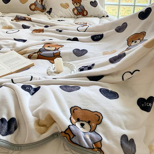 Bonita World - [ Ischaindyfc] Set 2Pcs Selimut Flanel Polyester 180X200Cm High Quality / Selimut