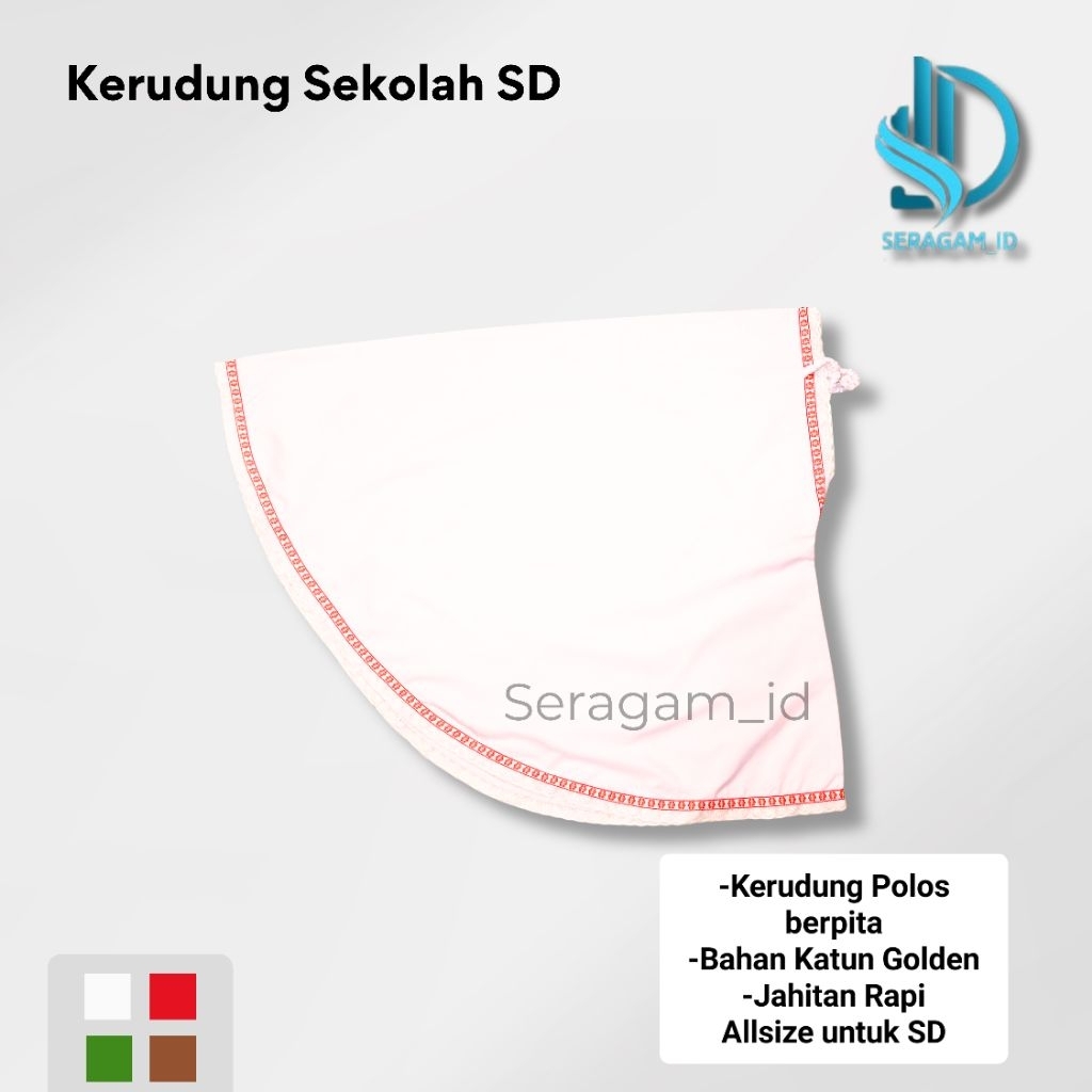 Bergo Sekolah AL Azhar katun || Kerudung Sekolah Instan Tali karet || Kerudung Sekolah TK SD