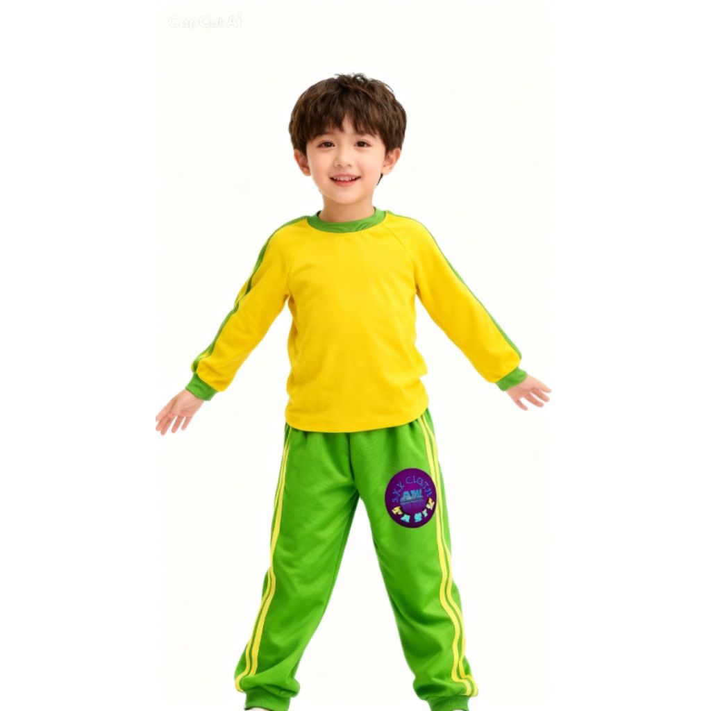 Baju Olahraga Anak TK/PAUD/ SD kuning fuji lurus