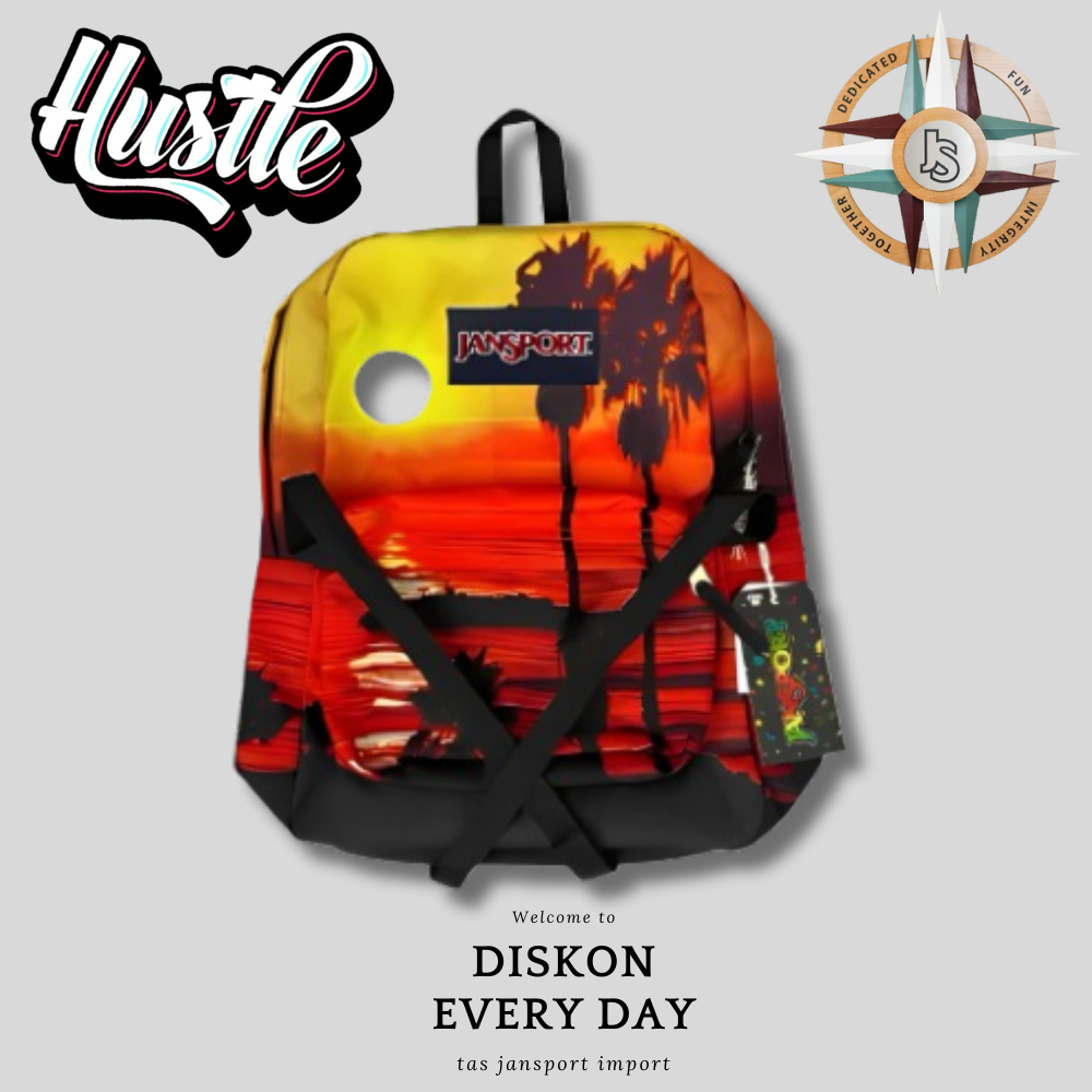 [ HUSTLE ] TAS JANSPORT SUNSET BACKPACK SCHOOL BAGS TROPICAL BEACH - TAS JS SUPERBREAK ORIGINAL - TA