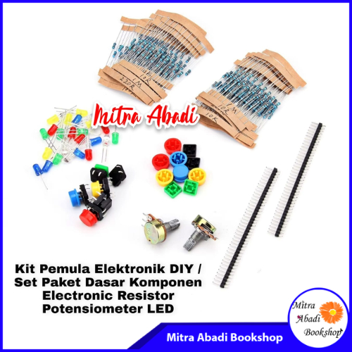 Kit Pemula Elektronik DIY / Set Paket Dasar Komponen Electronic Resistor Potensiometer LED