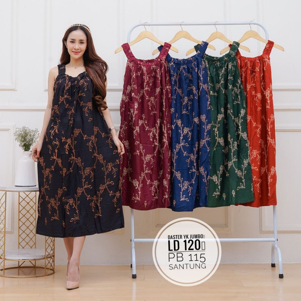 Daster Yukensi Jumbo Karet Santung Tanpa Lengan Baju Tidur Dinas Malam