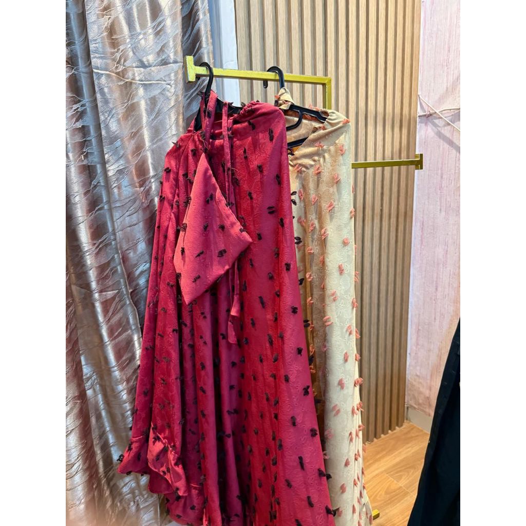 Mukena motif bunga hitam ukuran XL