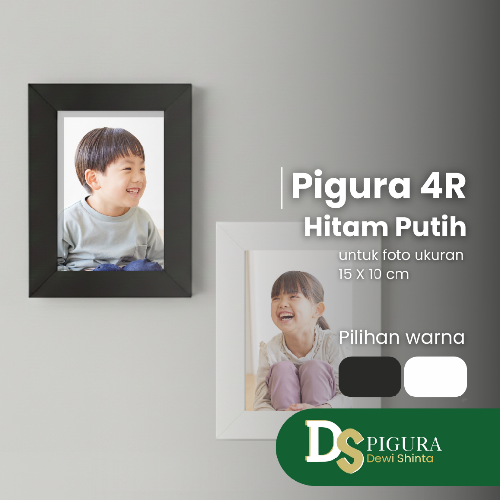 Pigura 4R Hitam Polos | Putih Polos