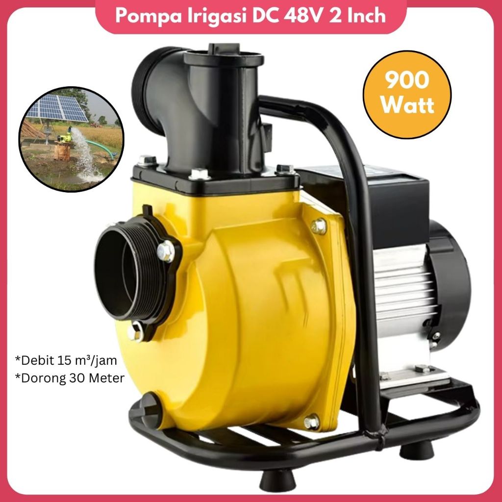 Pompa Irigasi Sawah DC 48V Pompa Alkon Baterai Aki Pompa Air Pertanian Solar Panel Irrigation Pump P