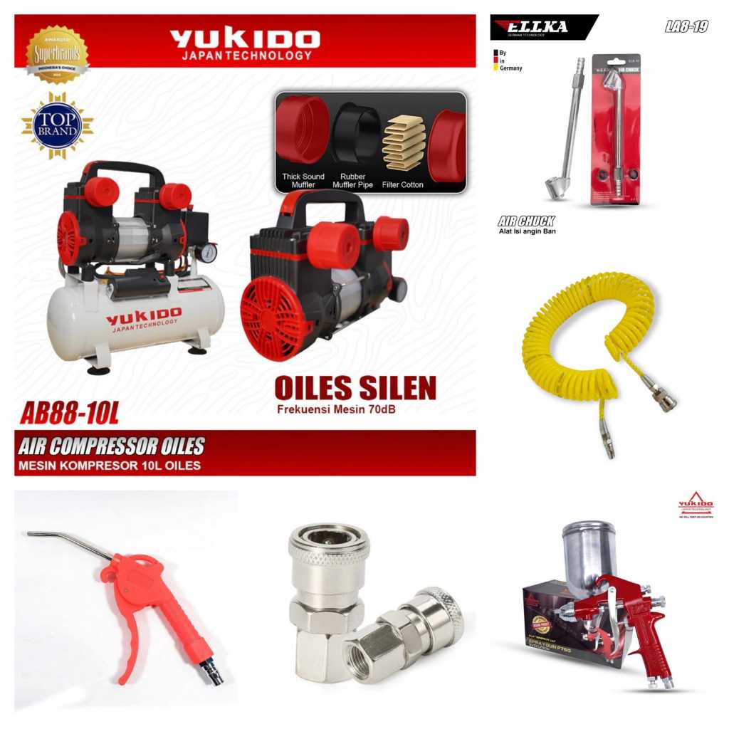 BISA COD!! (7 ITEM) paket kompresor listrik Paket Kompresor Lakoni Imola 75 Spraygun Pengecatan