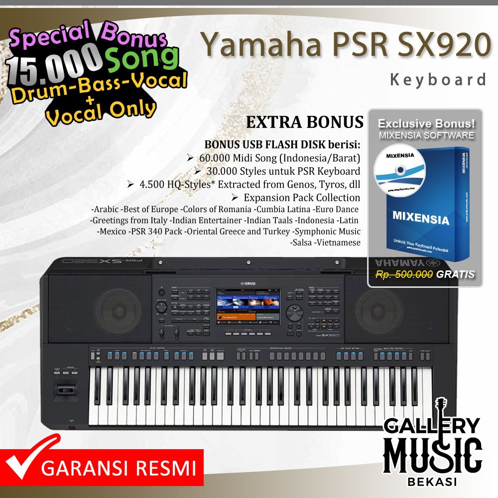 Keyboard Yamaha PSR SX920 Arranger/ PSRSX920/ PSR SX 920 Garansi Resmi