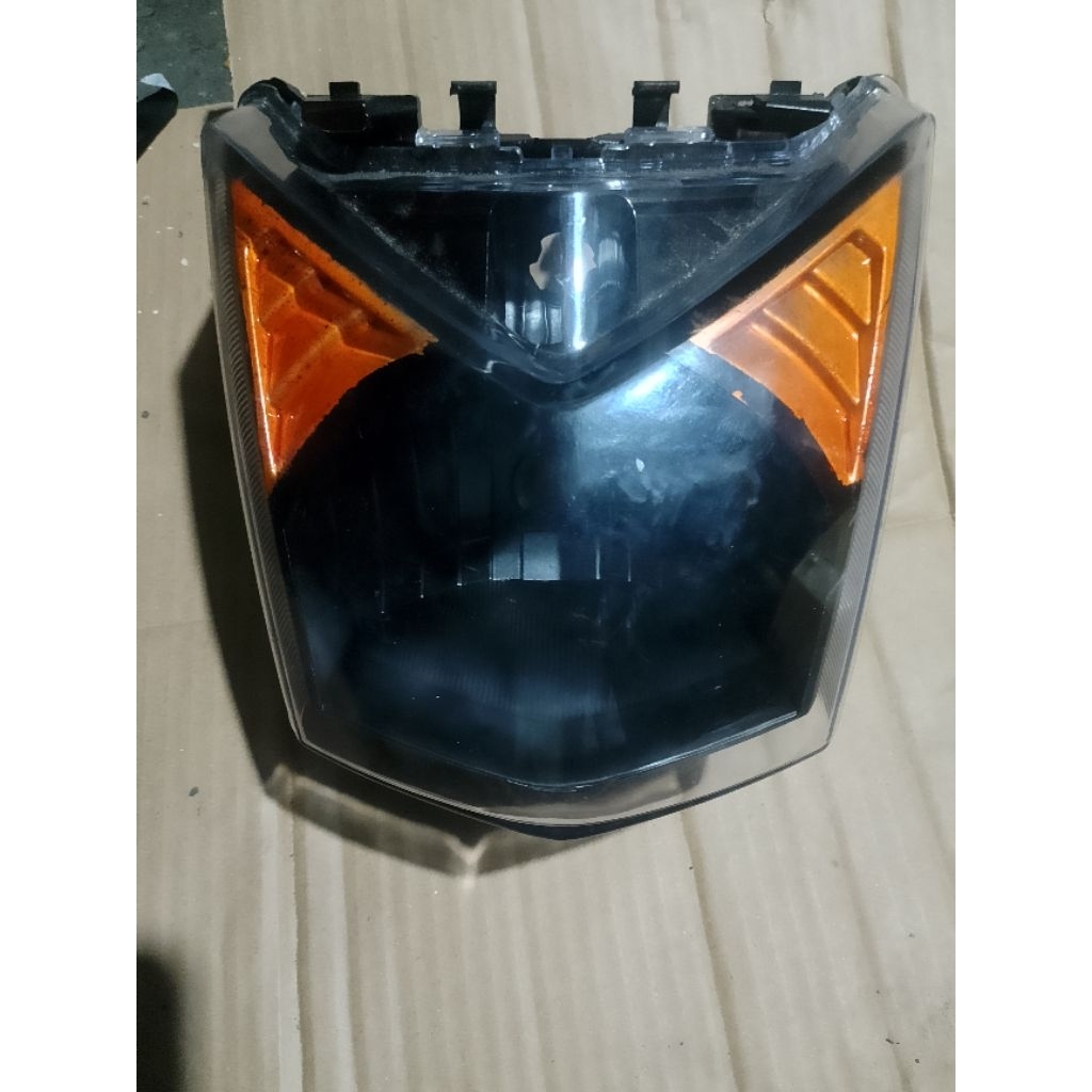 Reflektor depan beat fi smoke hitam Oren custom reflektor depan beat fi housing+mika