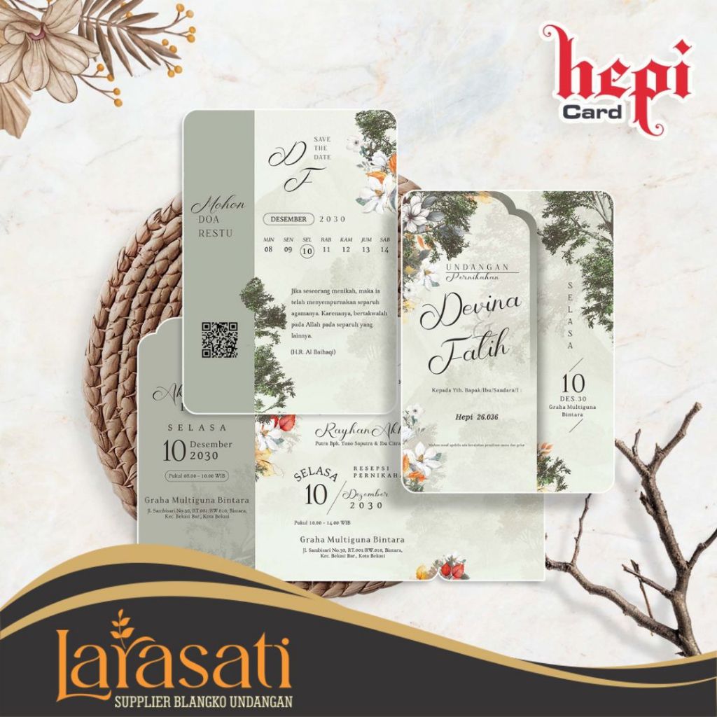 BLANGKO UNDANGAN HEPI 036 - HARGA MURAH TAMPILAN MEWAH FREE KATALOG DAN FILE SETTING