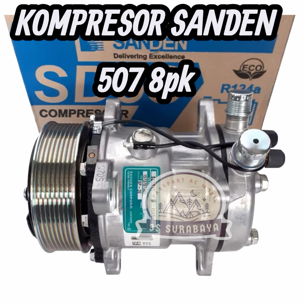 Compressor Compresor Kompressor Kompresor AC Mobil SANDEN SD5S11 SD-507 SD507 SD 507 ( Pulley Pully 