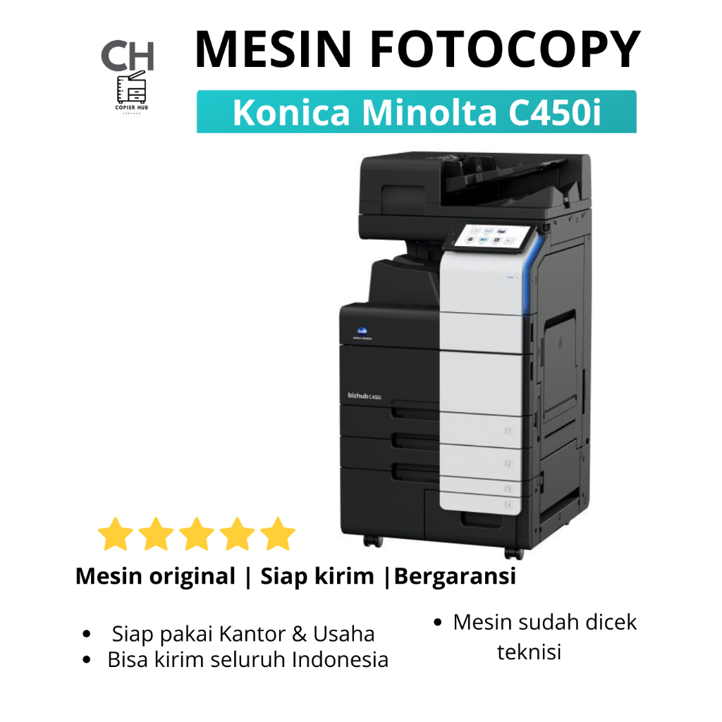 Konica Minolta Bizhub C450i Mesin Fotocopy Warna A3 A4 – Cocok Untuk Kantor Besar & Percetakan