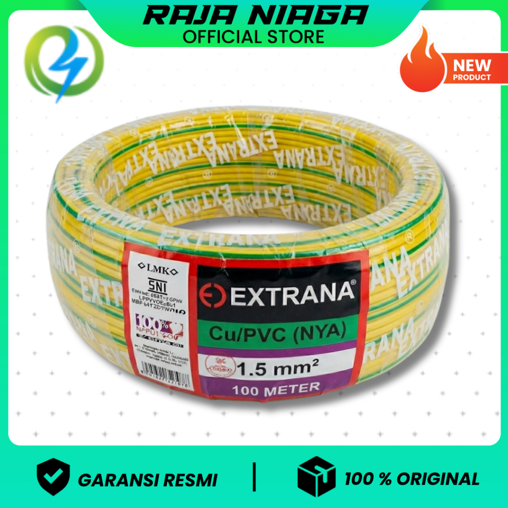 KABEL NYA 1.5 ETERNA KUNING 100 METER