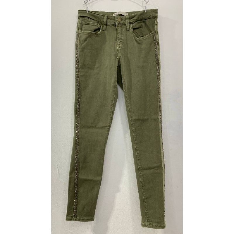 ZARA Z1975 Denim Celana Jeans Panjang Washed Hijau