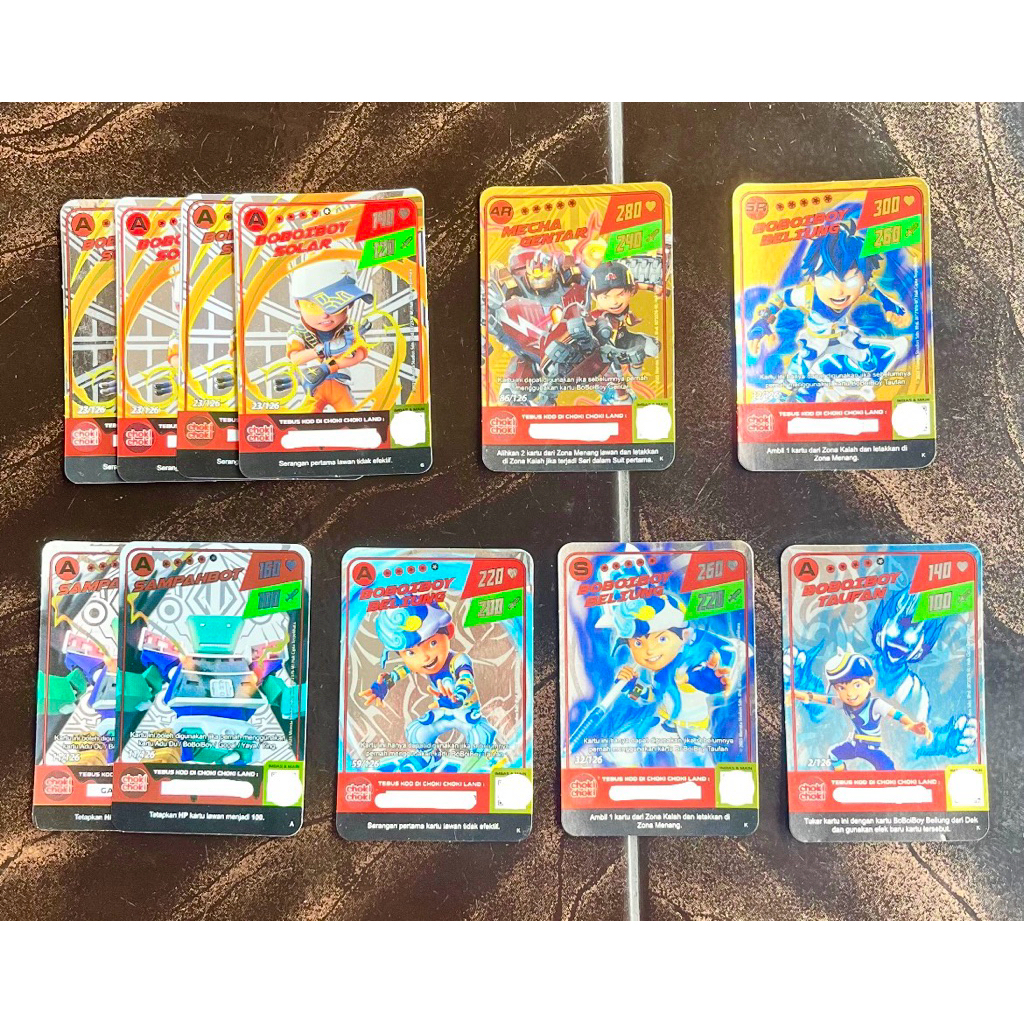 [1 KARTU] Kartu Choki Choki Boboiboy Hologram SILVER & EMAS- Monsta Galaxy Card Hologram (HARGA SATU