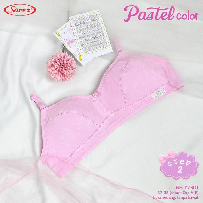 3Pcs Bra Sorex Young | BH Remaja Sorex Y2301 Mini Bra Tanpa Busa Tanpa Kawat Polos Bahan Katun