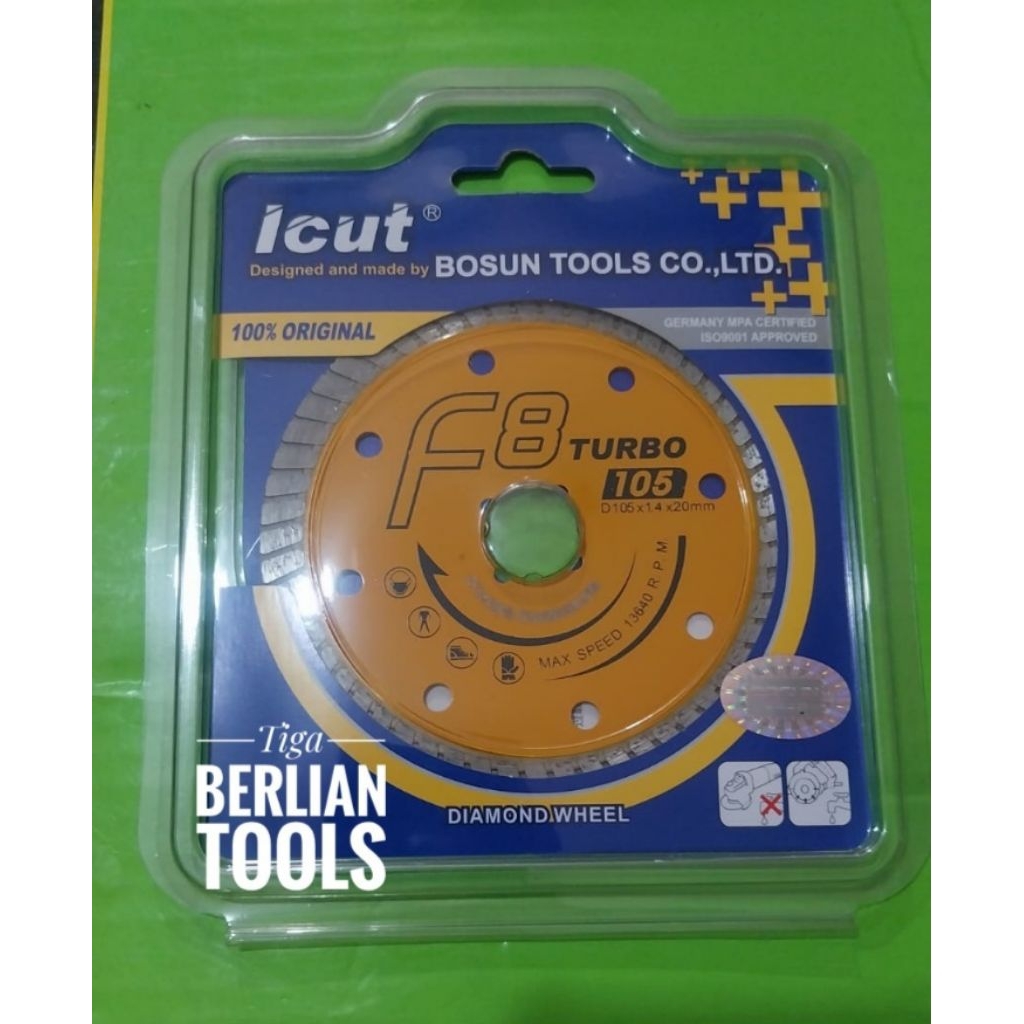 F8 Bosun Mata Gerenda Potong Granit Keramik 4" ICUT BOSUN F8 Diamond Wheel